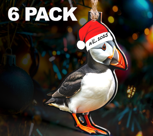 6 PACK NL Puffin Christmas Ornament