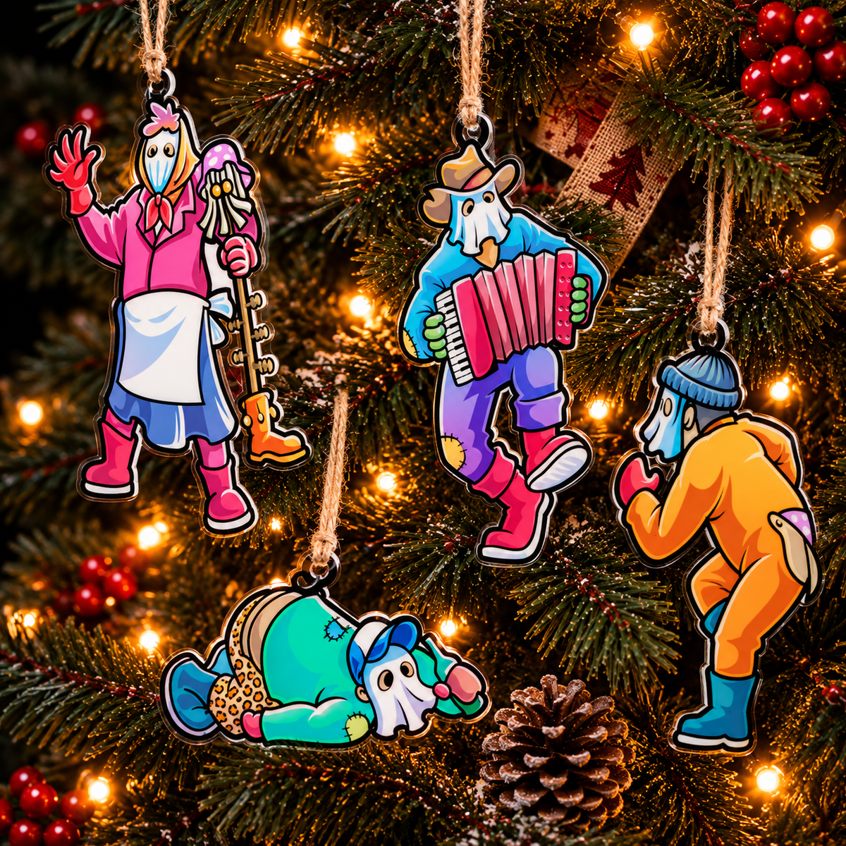 Mummers Ornaments  - Original Set 2
