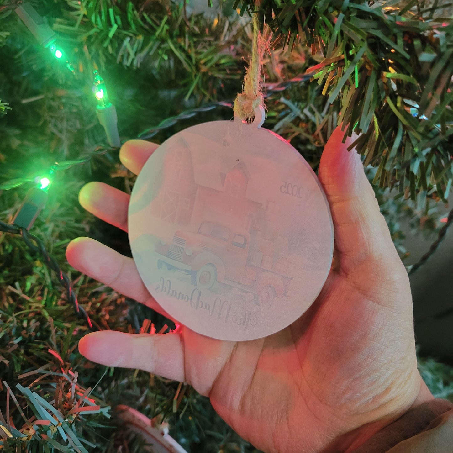 Personalized Red Truck Ornament